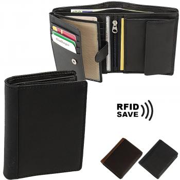 Herren Geldbörse Echtes Leder Geldbeutel RFID Blocker Herrenbörse 60951