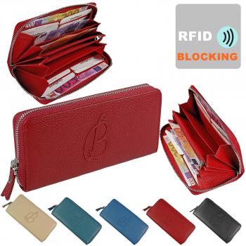 Damen Geldbörse Leder Portemonnaie Geldbeutel Damenbörse mit RFID-Schutz 62593